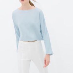 Zara Light Blue Long Sleeve Top